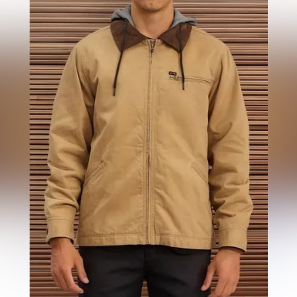 Billabong Tan Hooded Jacket men size medium